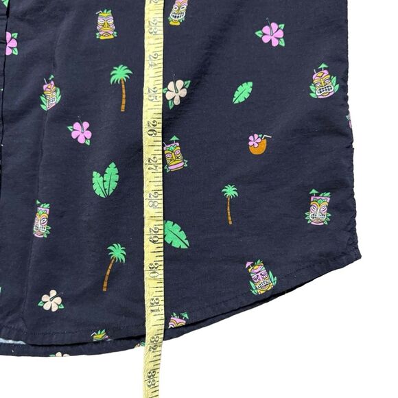 Tipsy Elves Men's Tiki Drinki Black Hawaiian Button Up Size XL - Picture 9 of 9
